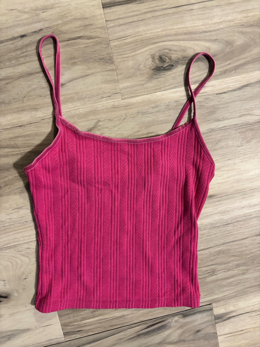 American Eagle Pink Ribbed Cami crop Tank Top